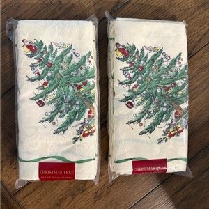 Spode Christmas Tree Cream Napkins Set of 8 new in package